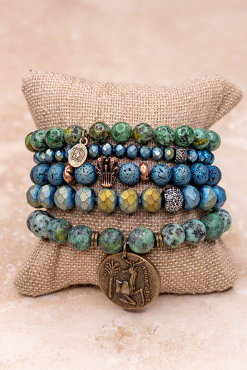 Tessa African Turquoise Bracelet Set