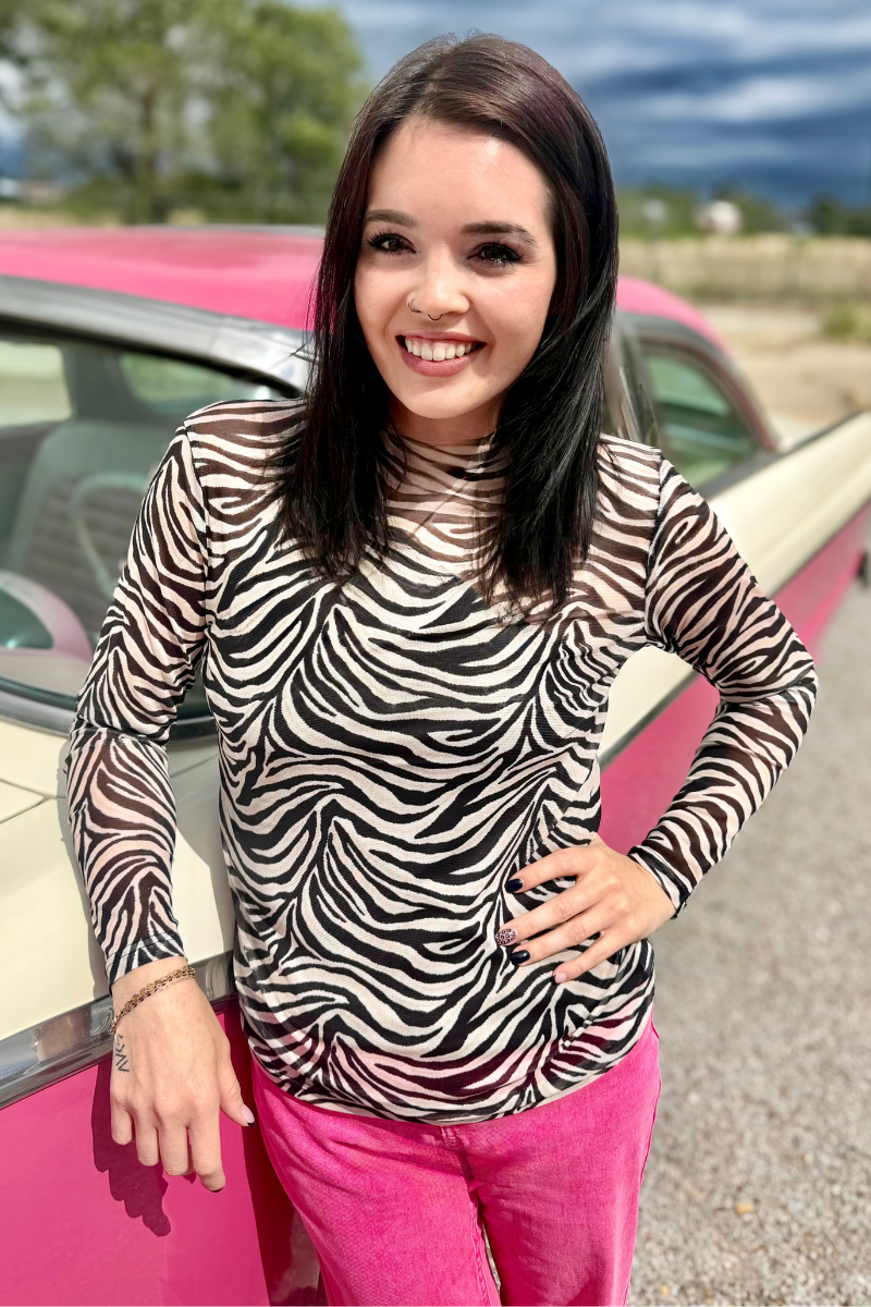 Safari Zebra Mesh Top (REG/PLUS)