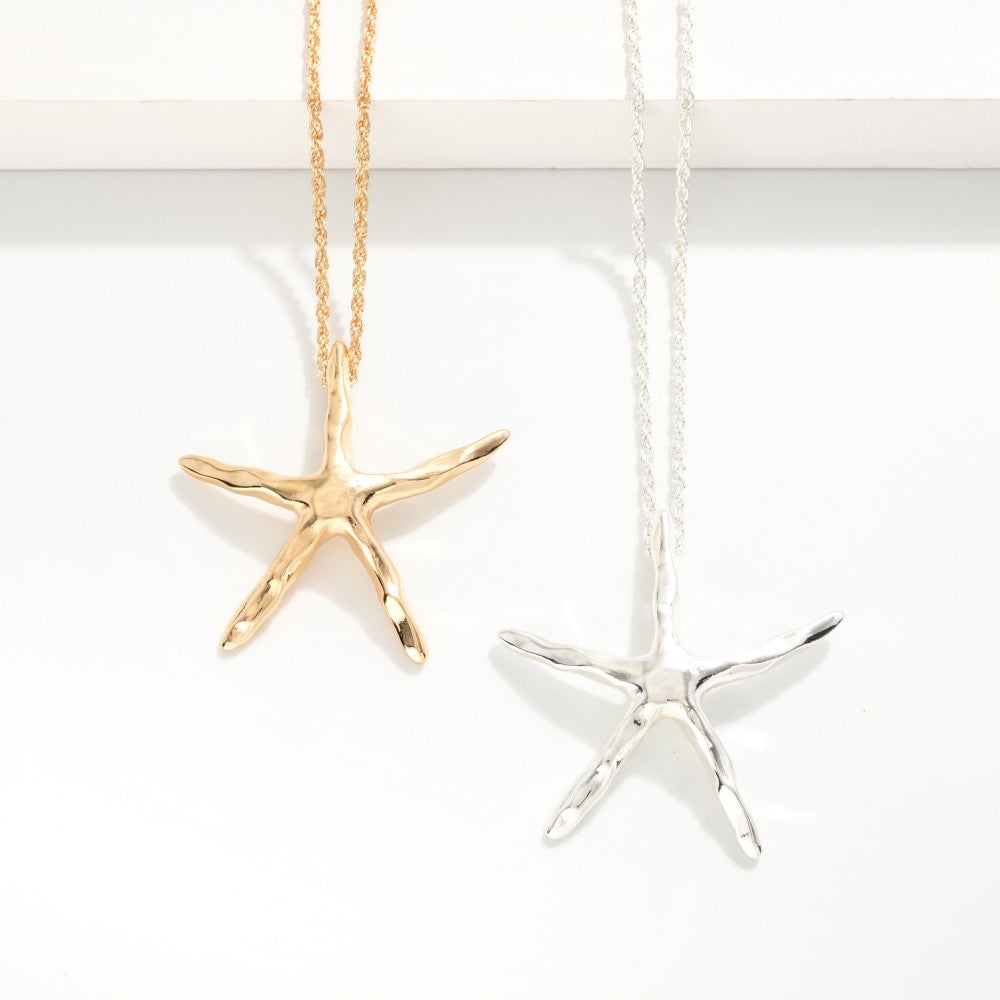 Hammered Starfish Necklace