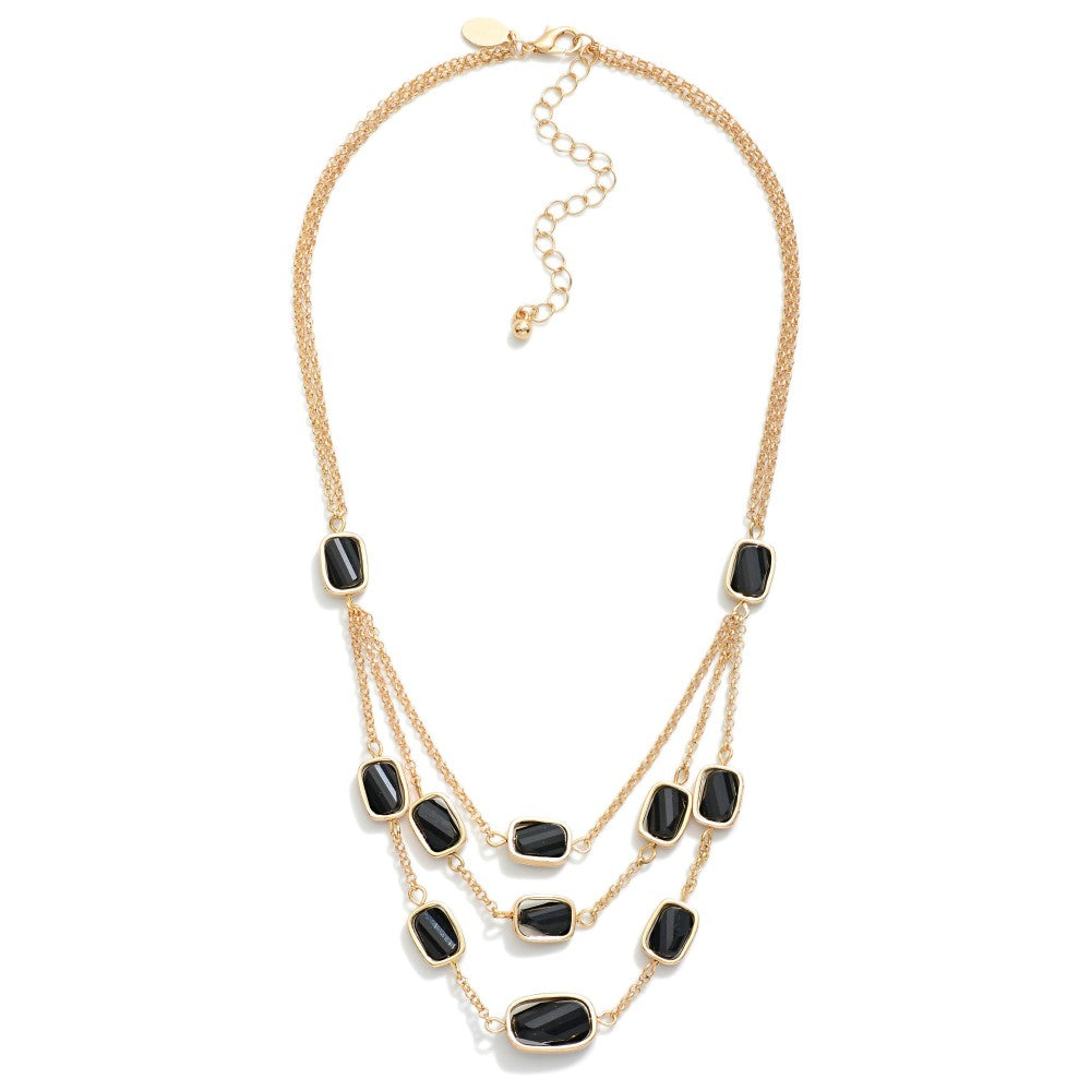 Layered Glass Crystal Necklace