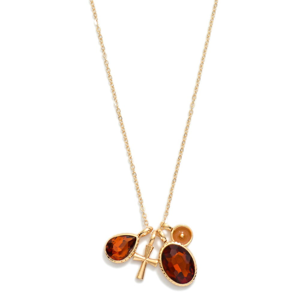 Cross and Gem Necklace