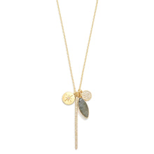 Stone and Bar Chain Necklace