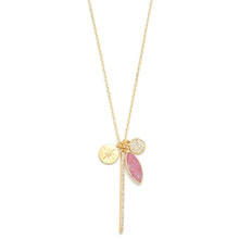 Stone and Bar Chain Necklace