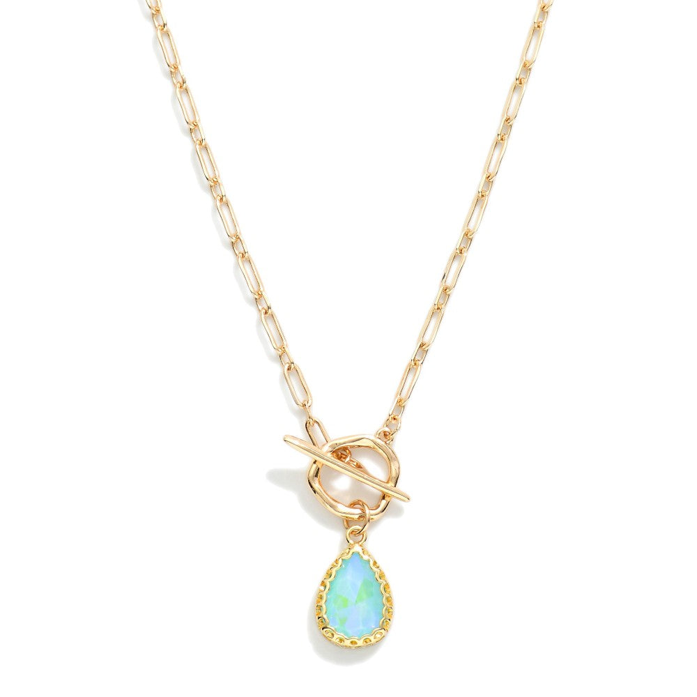 Resin Teardrop Toggle Necklace