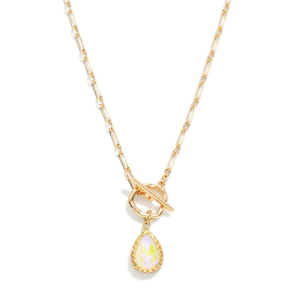 Resin Teardrop Toggle Necklace