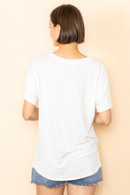 The Off White Soft Touched Basic V-Neck Top