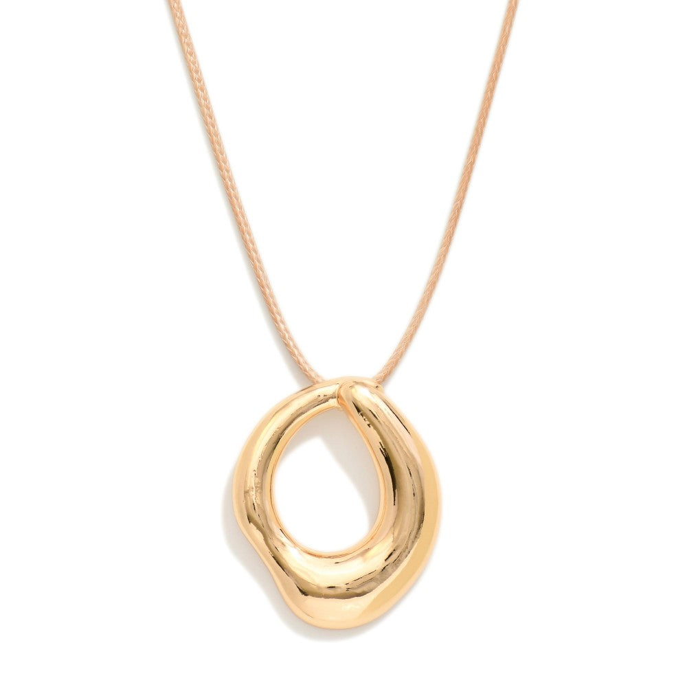 Melted Ring Cord Necklace
