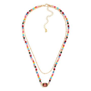 Layered Glass Bead Necklace