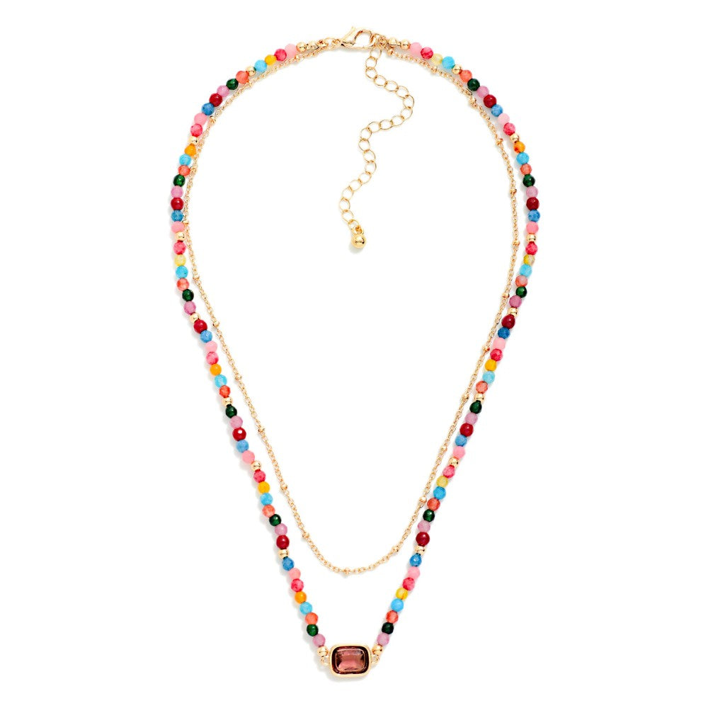 Layered Glass Bead Necklace