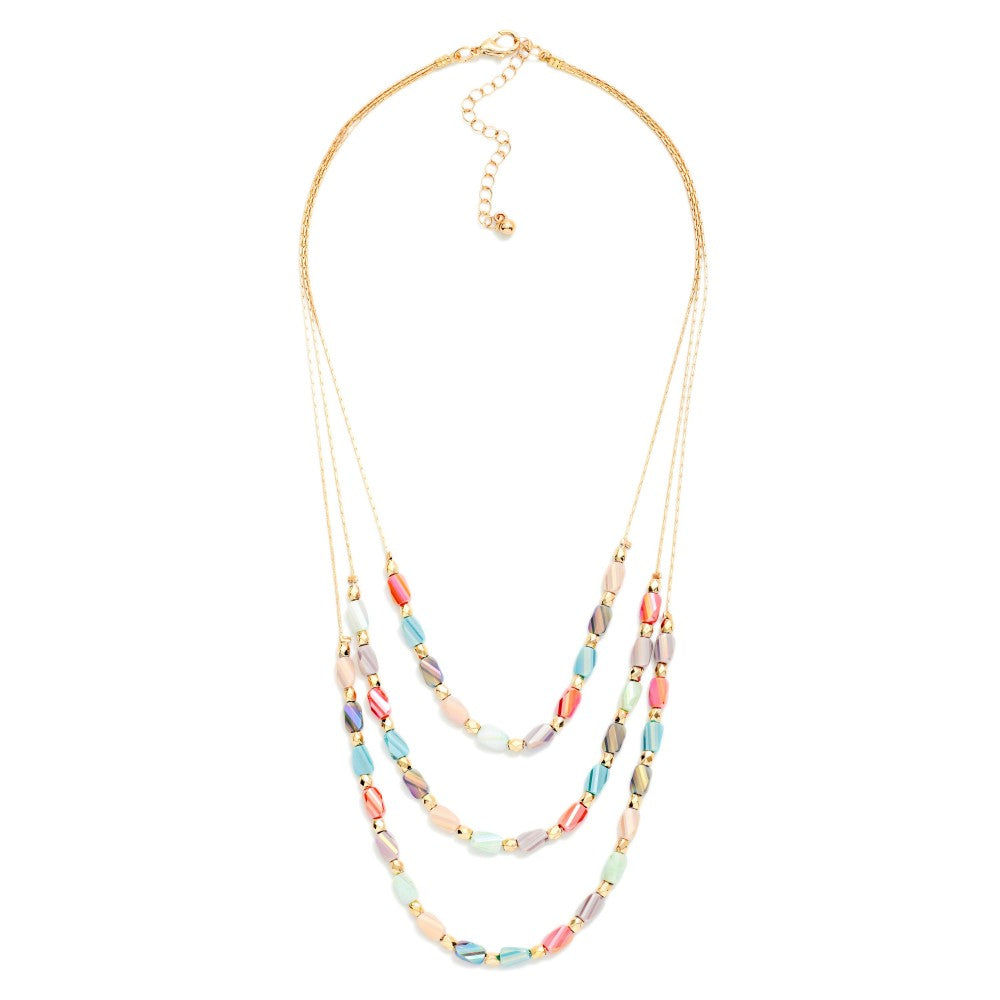 Layered Facet Bead Necklace