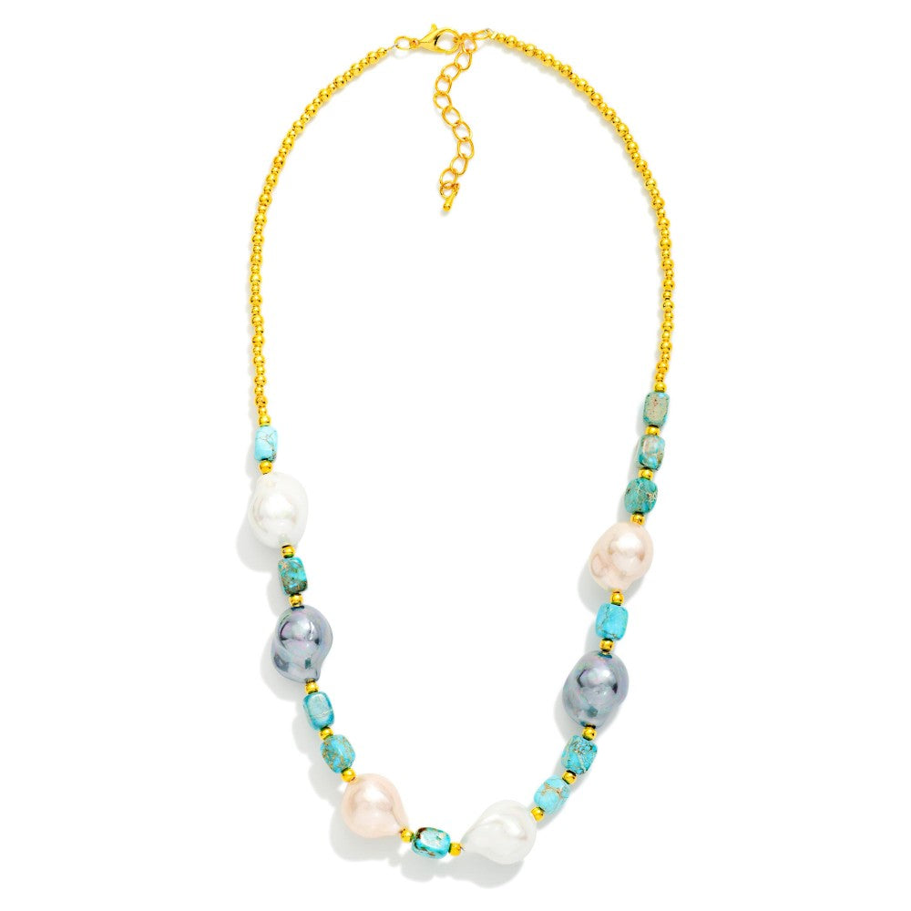 Baroque Pearl and Stone Necklace