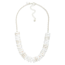 Hammered Silver and Pearl Necklace