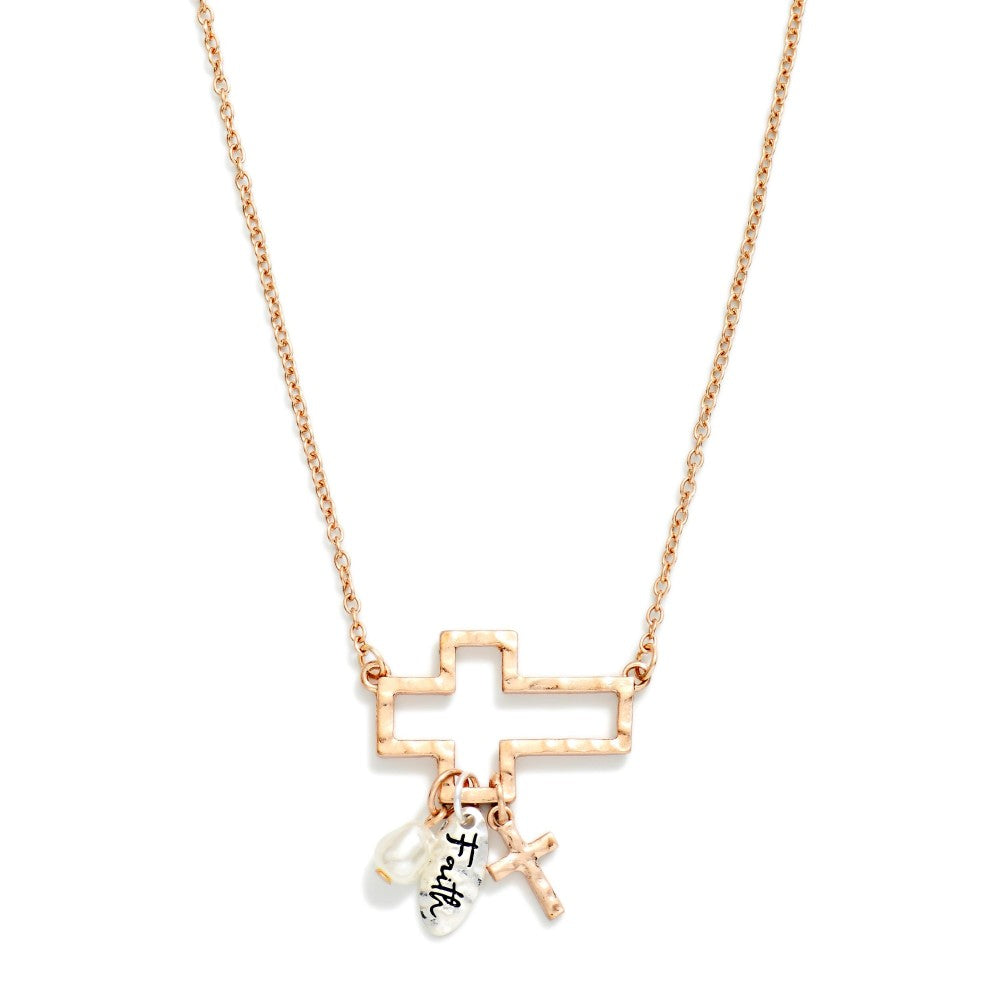 Hollow Cross Faith Necklace