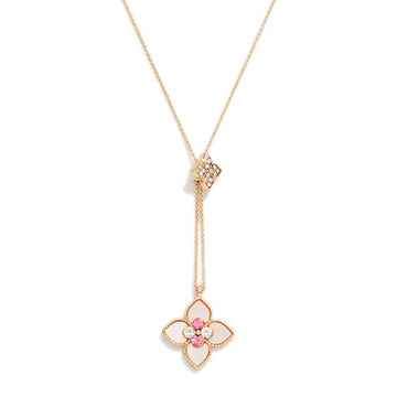 Dainty Pink Clover Necklace