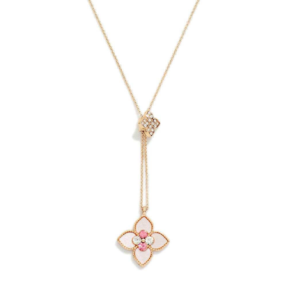 Dainty Pink Clover Necklace