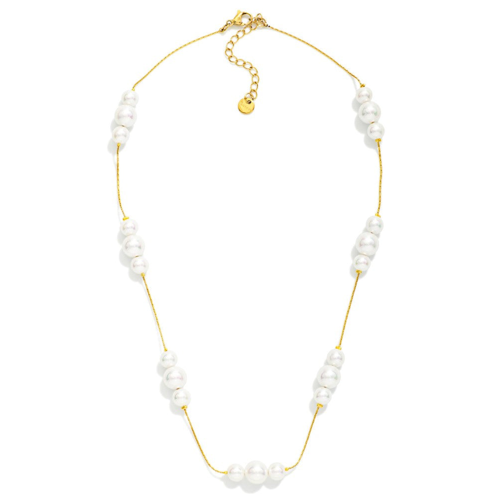 Pearl Cluster Station Necklace