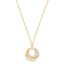 Pave Crescent Circle Necklace