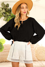 Puff Sleeve Blouse in Black