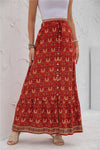 Red Pattern Maxi Skirt (REG)