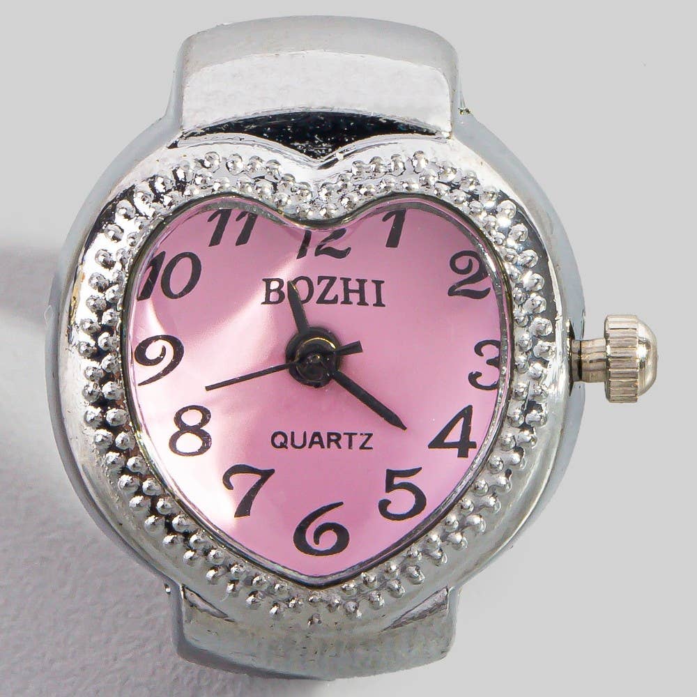 Stainless Steel Heart Ring Watch