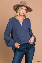 Gauze Button Down in Denim