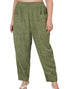 Corduroy Front Pocket Pants in Lt Olive (PLUS)