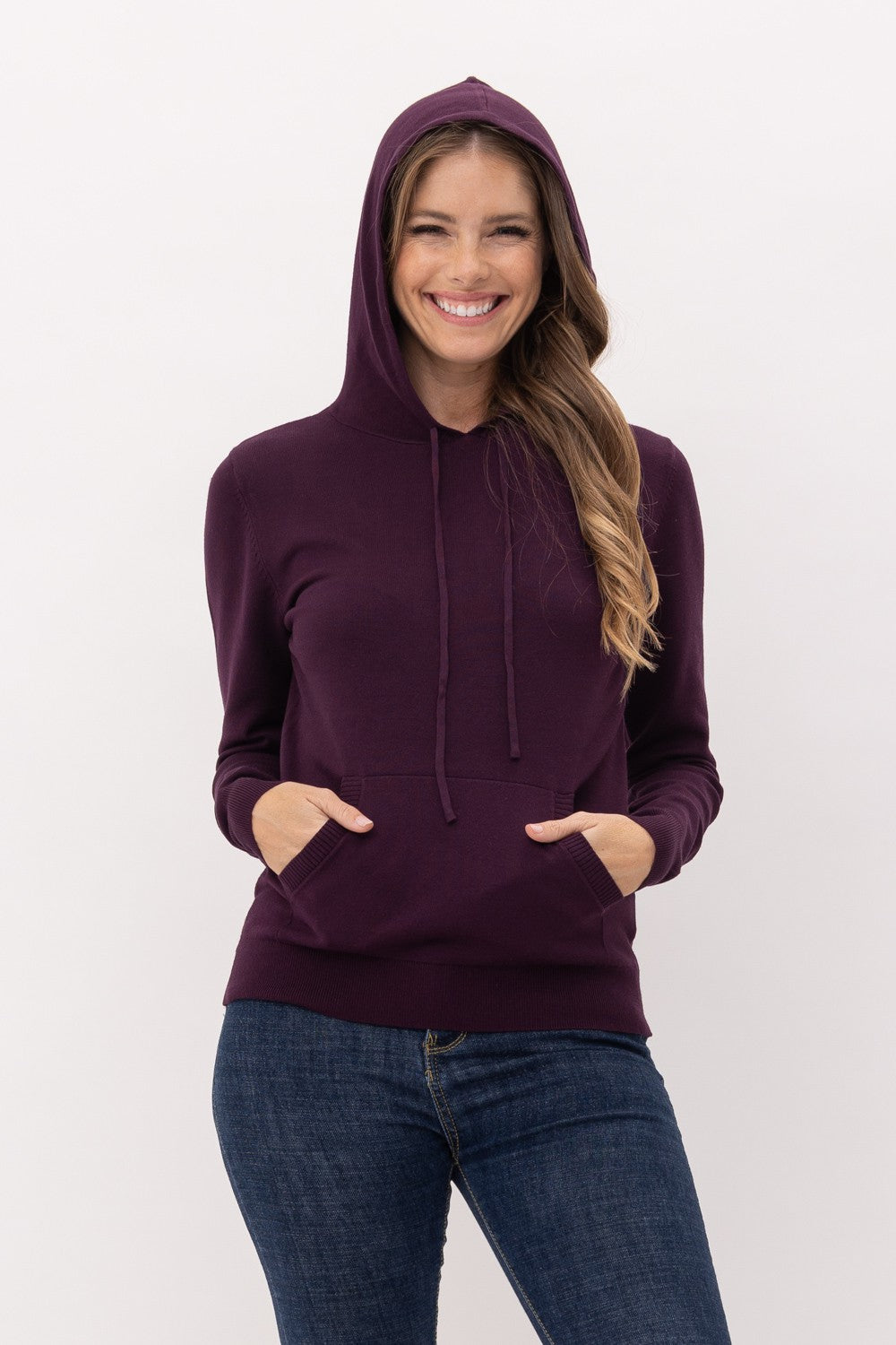 Super Soft Hoodie Top in Dark Purple (REG)