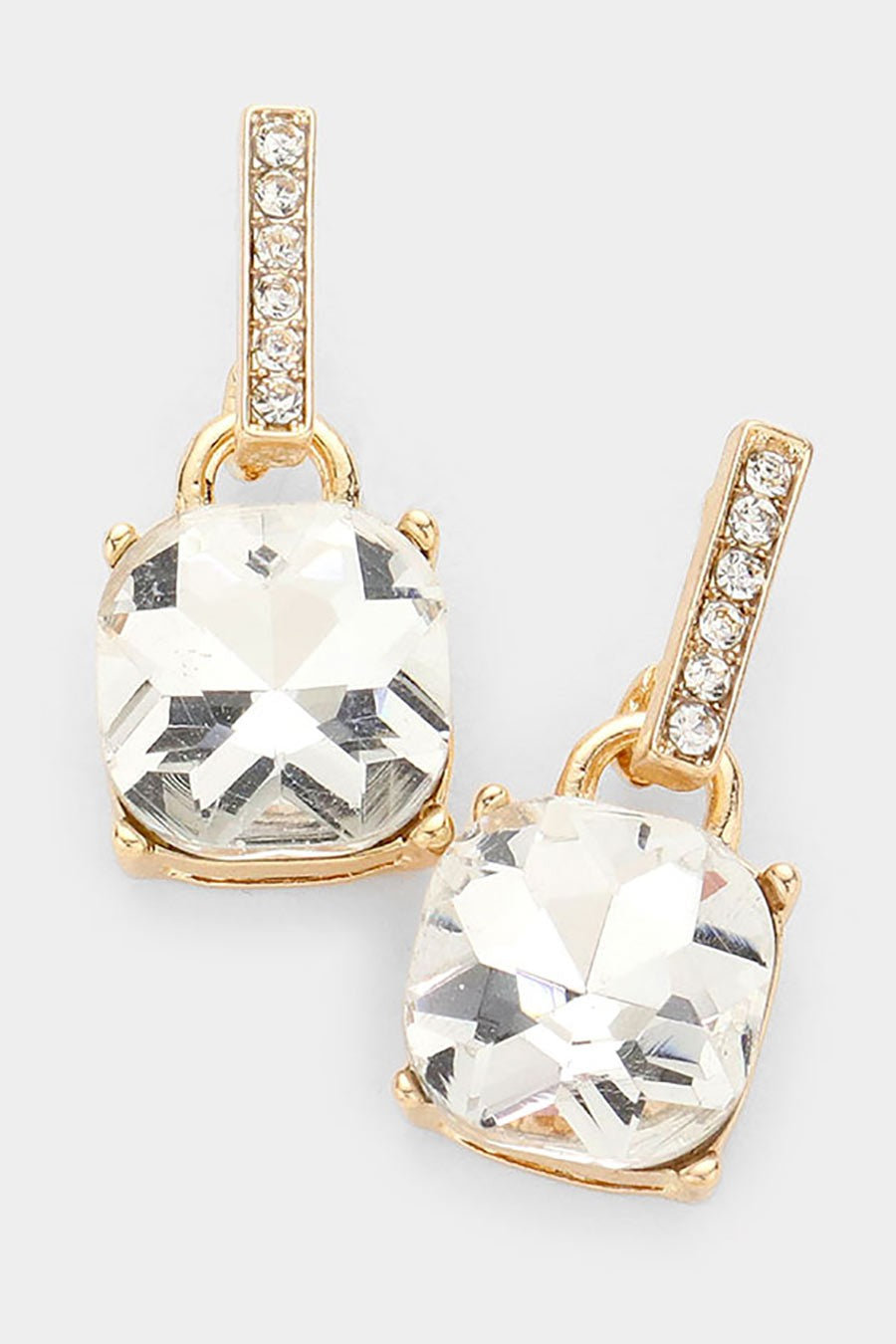 Square Stone Evening Earrings