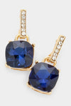 Square Stone Evening Earrings