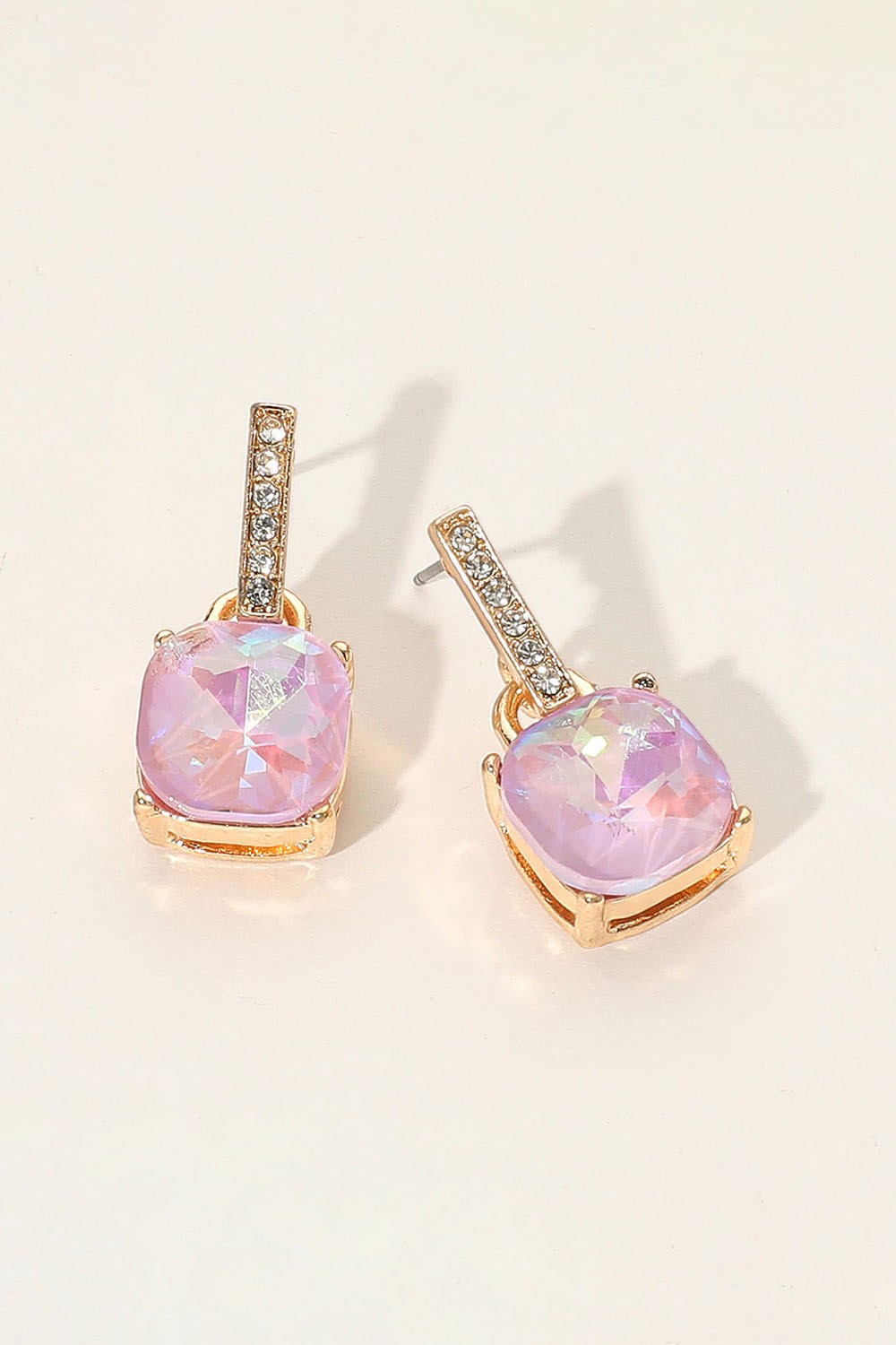 Square Stone Evening Earrings