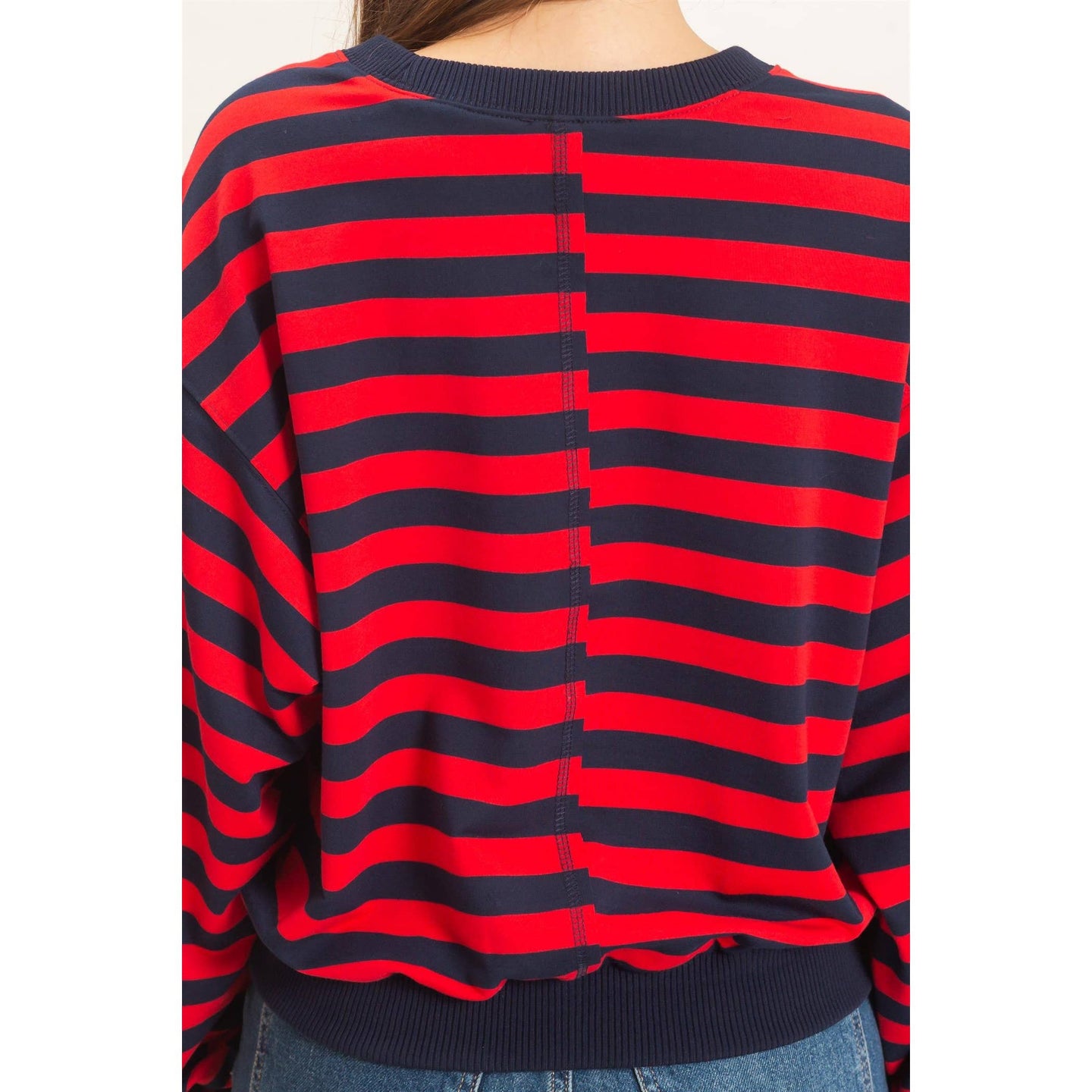 Lyla Striped Sweatshirt in Red (REG)