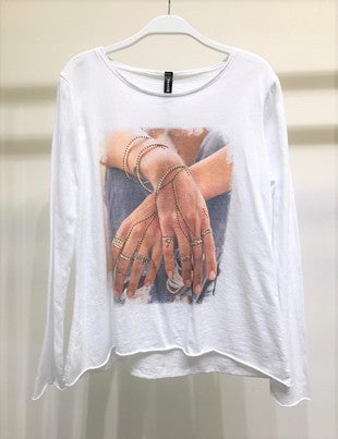 Jeweled Hands Long Sleeve Tee (REG)