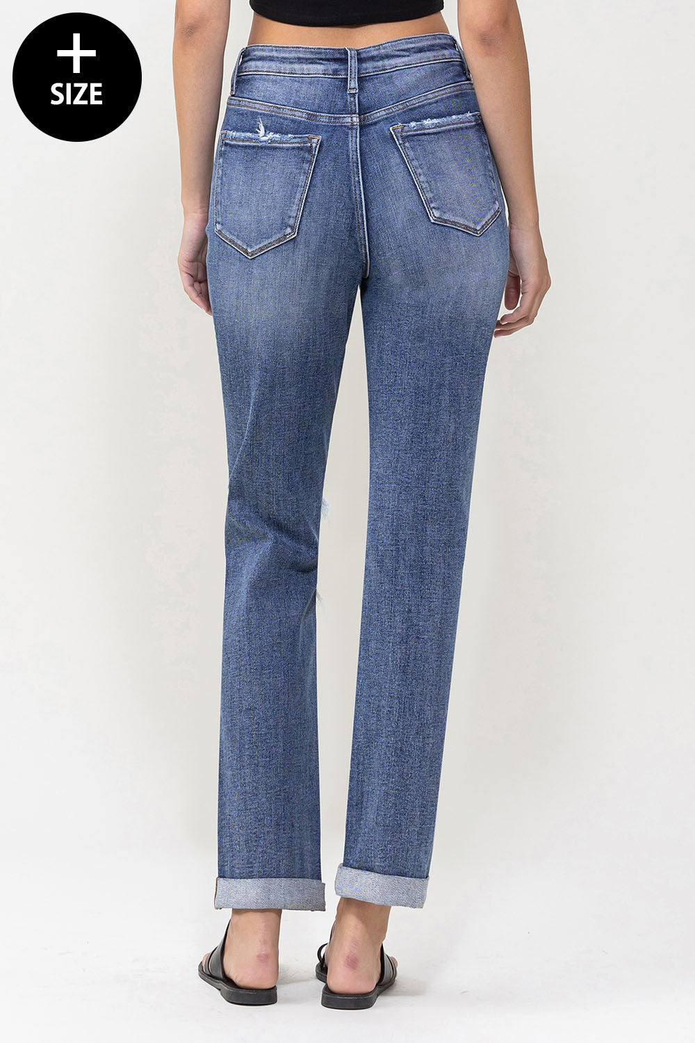 Fortuitous High Rise Rolled Cuff Boyfriend Jeans (Loveret)