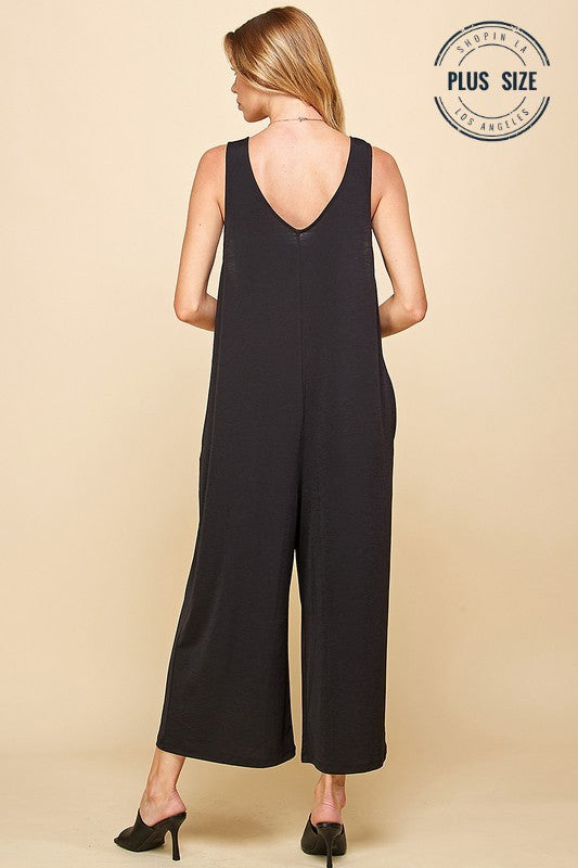 The Solid V-Neck Jumpsuit