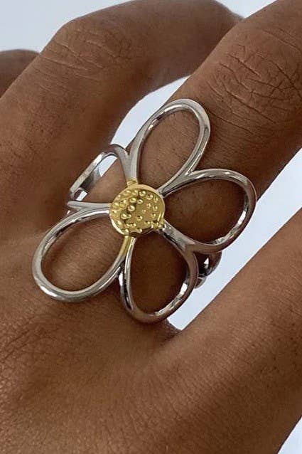 Stainless Steel Flower Ring
