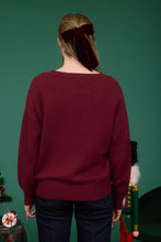 Teddy Bear Pullover Sweater in Burgundy (REG)