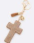 Gold Cross Sparkle Keychain