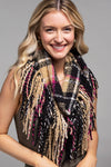 The Classic Plaid Infinity Scarf With Tassels