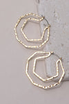 The Geo Shape Hammered Hoop Earrings