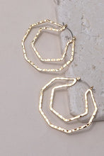 The Geo Shape Hammered Hoop Earrings