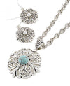 Filigree Flower Turquoise Necklace