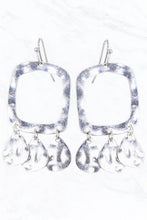 The Open Square Hammered Drop Earrings
