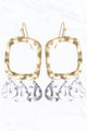The Open Square Hammered Drop Earrings