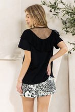 Black Lace Solid Knit Top