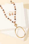 The Oval Cutout Pendant Beaded Necklace