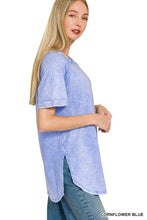 Side Slit Terry Tee in Cornflower (REG/PLUS)