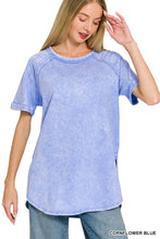 Side Slit Terry Tee in Cornflower (REG/PLUS)