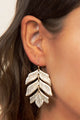 The Brushed Metallic Leaf Drop Earrings