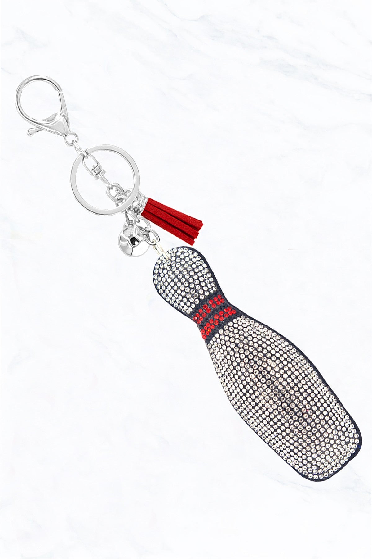 Bowling Pin Sparkle Keychain