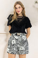 Black Lace Solid Knit Top